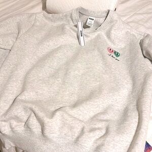 Limited edition PINK crewneck iloveyou not size medium